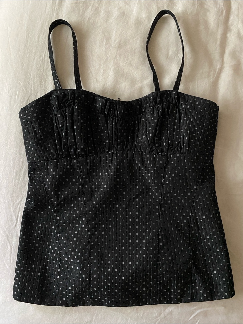Nanette Lepore Black Micro-Dot Bustier Camisole